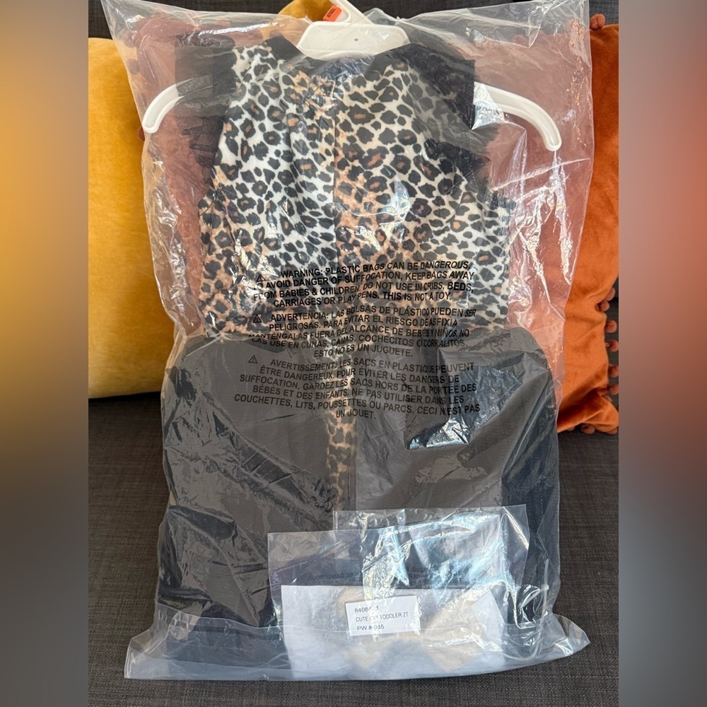 NWT Cute cat Halloween costume leopard dress tutu skirt bottom, bow & tail 2 T - Picture 5 of 5